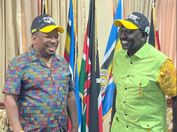 File Image of Former Governor Mike Sonko and President William Ruto when he joined the Kenya Kwanza team.